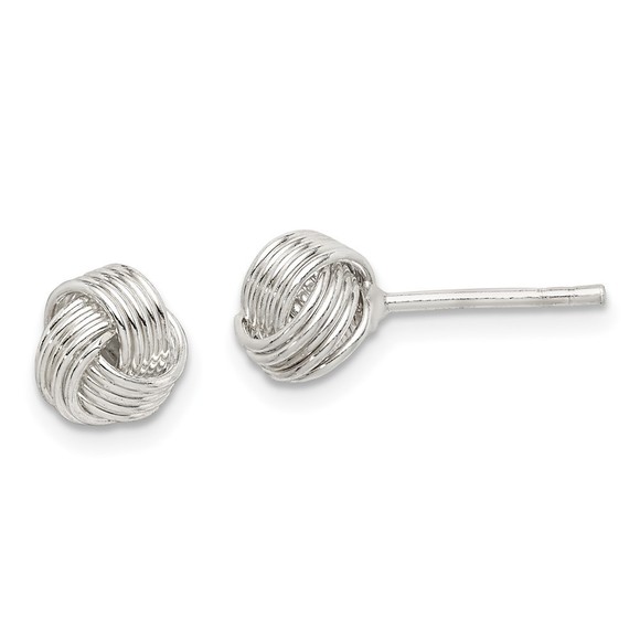 925 Sterling Silver Celtic Love Knot Anniversary Valentine Small Post Earrings - Picture 1 of 4